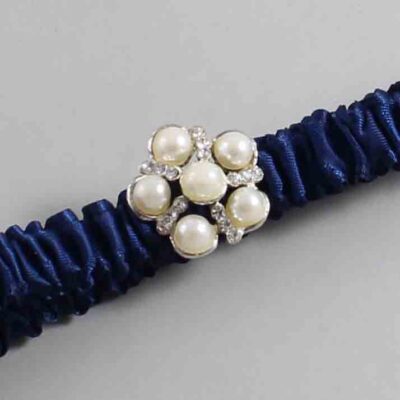 Navy Blue Satin Wedding Garter / Solid Blue Wedding Garters / Wedding Garter / Custom Wedding Garter / Bridal Garter / Prom Garter / Linda Joyce Couture / Personalized Garter / Personalized Wedding Garter / Personalized Prom Garter