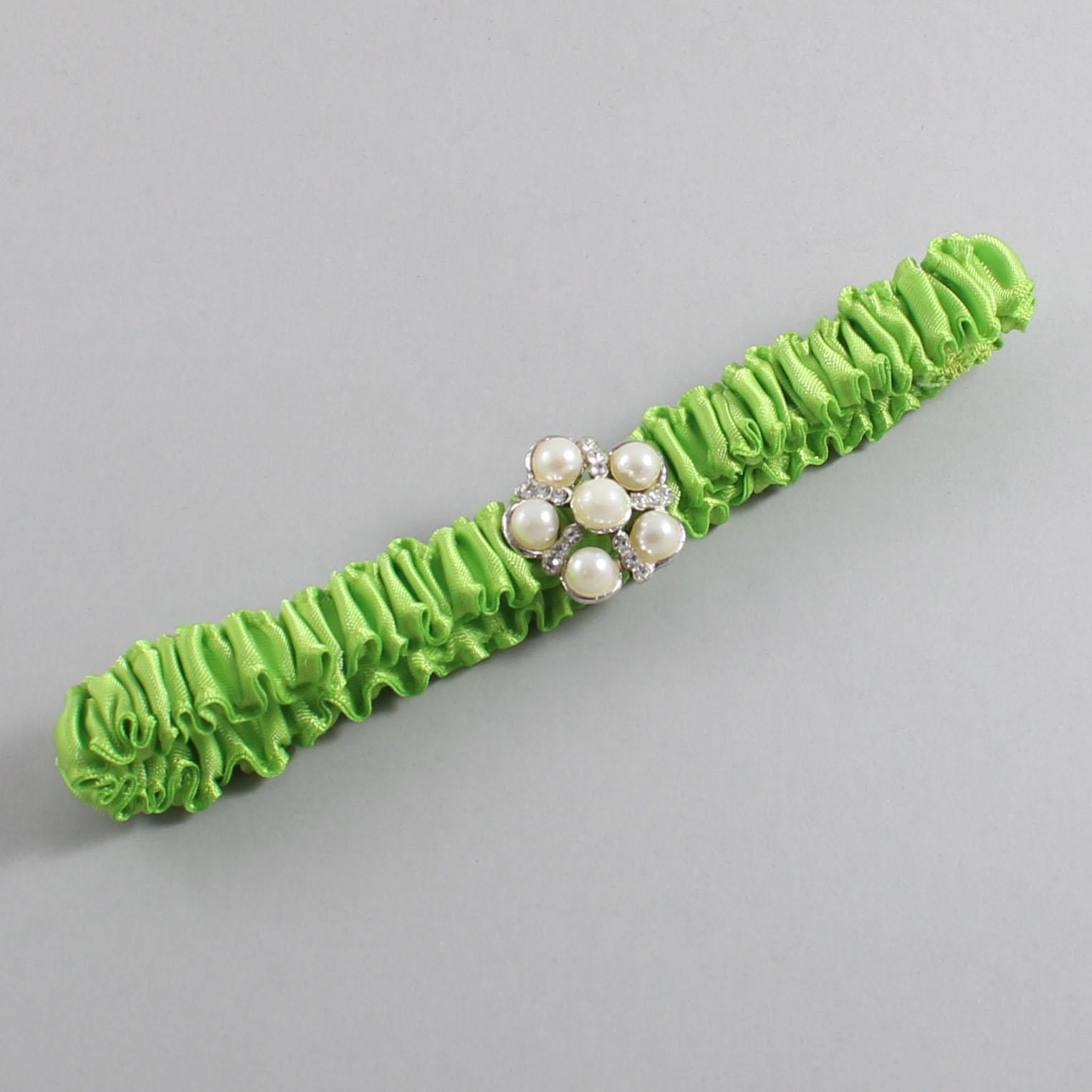 Green Yellow Satin Wedding Garter / Solid Green Wedding Garters / Wedding Garter / Custom Wedding Garter / Bridal Garter / Prom Garter / Linda Joyce Couture / Personalized Garter / Personalized Wedding Garter / Personalized Prom Garter