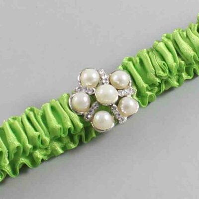 Green Yellow Satin Wedding Garter / Solid Green Wedding Garters / Wedding Garter / Custom Wedding Garter / Bridal Garter / Prom Garter / Linda Joyce Couture / Personalized Garter / Personalized Wedding Garter / Personalized Prom Garter