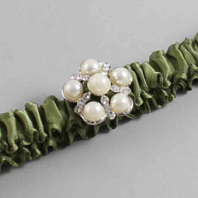 Willow Satin Wedding Garter / Solid Green Wedding Garters / Wedding Garter / Custom Wedding Garter / Bridal Garter / Prom Garter / Linda Joyce Couture / Personalized Garter / Personalized Wedding Garter / Personalized Prom Garter