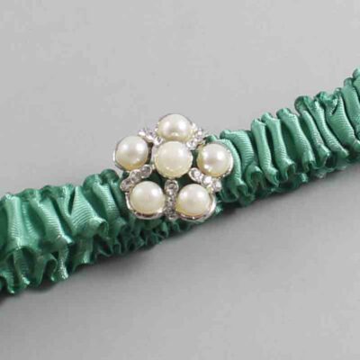 Celadon Satin Wedding Garter / Green and Green Wedding Garters / Wedding Garter / Custom Wedding Garter / Bridal Garter / Prom Garter / Linda Joyce Couture / Personalized Garter / Personalized Wedding Garter / Personalized Prom Garter