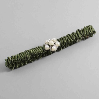 Moss Satin Wedding Garter / Solid Green Wedding Garters / Wedding Garter / Custom Wedding Garter / Bridal Garter / Prom Garter / Linda Joyce Couture / Personalized Garter / Personalized Wedding Garter / Personalized Prom Garter