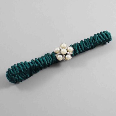 Jungle Green Satin Wedding Garter / Solid Green Wedding Garters / Wedding Garter / Custom Wedding Garter / Bridal Garter / Prom Garter / Linda Joyce Couture / Personalized Garter / Personalized Wedding Garter / Personalized Prom Garter