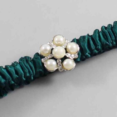 Jungle Green Satin Wedding Garter / Solid Green Wedding Garters / Wedding Garter / Custom Wedding Garter / Bridal Garter / Prom Garter / Linda Joyce Couture / Personalized Garter / Personalized Wedding Garter / Personalized Prom Garter