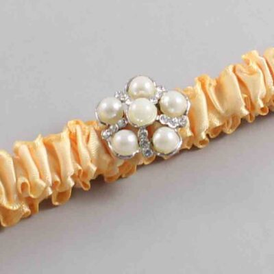 Chamois Satin Wedding Garter / Solid Yellow Wedding Garters / Wedding Garter / Custom Wedding Garter / Bridal Garter / Prom Garter / Linda Joyce Couture / Personalized Garter / Personalized Wedding Garter / Personalized Prom Garter
