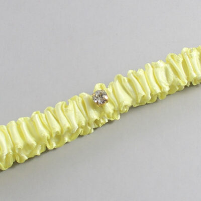 Lemon Chiffon Satin Wedding Garter / Solid Yellow Wedding Garters / Wedding Garter / Custom Wedding Garter / Bridal Garter / Prom Garter / Linda Joyce Couture / Personalized Garter / Personalized Wedding Garter / Personalized Prom Garter