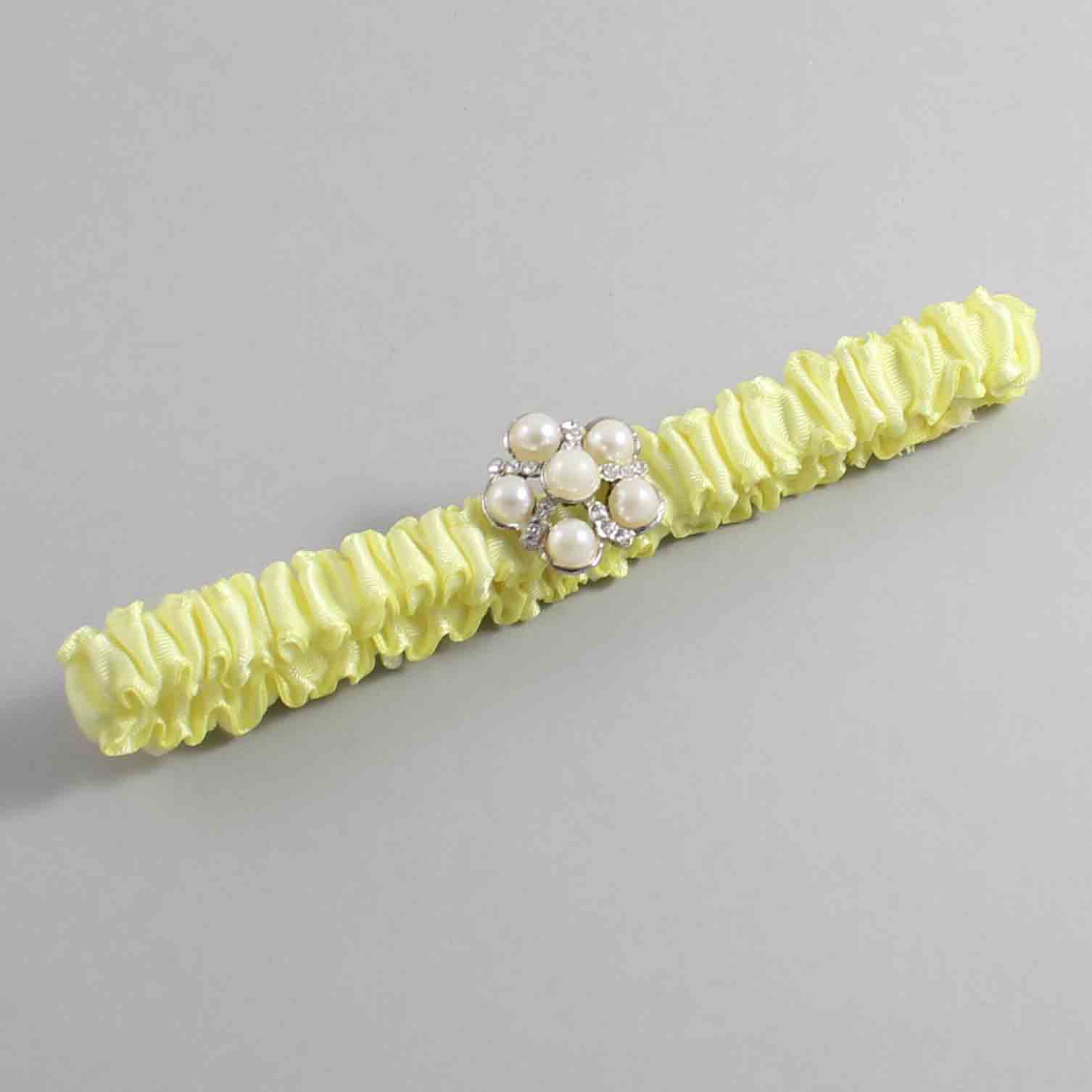 Lemon Chiffon Satin Wedding Garter / Solid Yellow Wedding Garters / Wedding Garter / Custom Wedding Garter / Bridal Garter / Prom Garter / Linda Joyce Couture / Personalized Garter / Personalized Wedding Garter / Personalized Prom Garter