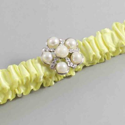 Lemon Chiffon Satin Wedding Garter / Solid Yellow Wedding Garters / Wedding Garter / Custom Wedding Garter / Bridal Garter / Prom Garter / Linda Joyce Couture / Personalized Garter / Personalized Wedding Garter / Personalized Prom Garter