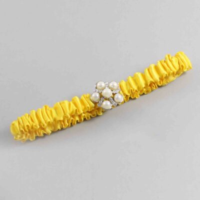 Sunglow Satin Wedding Garter / Solid Yellow Wedding Garters / Wedding Garter / Custom Wedding Garter / Bridal Garter / Prom Garter / Linda Joyce Couture / Personalized Garter / Personalized Wedding Garter / Personalized Prom Garter