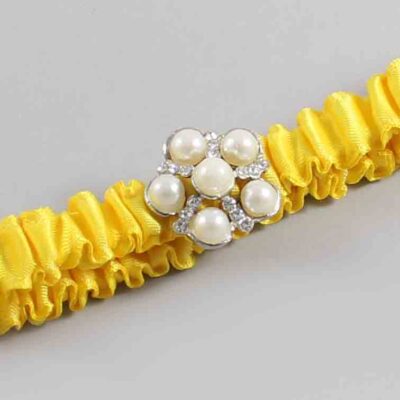 Sunglow Satin Wedding Garter / Solid Yellow Wedding Garters / Wedding Garter / Custom Wedding Garter / Bridal Garter / Prom Garter / Linda Joyce Couture / Personalized Garter / Personalized Wedding Garter / Personalized Prom Garter