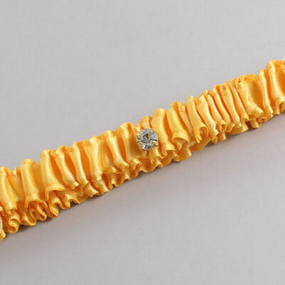 Saffron Satin Wedding Garter / Solid Yellow Wedding Garters / Wedding Garter / Custom Wedding Garter / Bridal Garter / Prom Garter / Linda Joyce Couture / Personalized Garter / Personalized Wedding Garter / Personalized Prom Garter