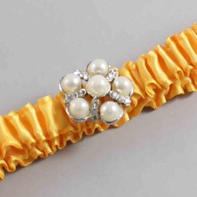 Saffron Satin Wedding Garter / Solid Yellow Wedding Garters / Wedding Garter / Custom Wedding Garter / Bridal Garter / Prom Garter / Linda Joyce Couture / Personalized Garter / Personalized Wedding Garter / Personalized Prom Garter