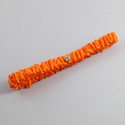Tangerine Satin Wedding Garter / Solid Orange Wedding Garters / Wedding Garter / Custom Wedding Garter / Bridal Garter / Prom Garter / Linda Joyce Couture / Personalized Garter / Personalized Wedding Garter / Personalized Prom Garter