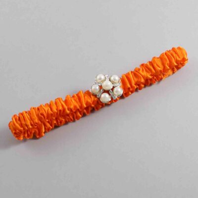 Tangerine Satin Wedding Garter / Solid Orange Wedding Garters / Wedding Garter / Custom Wedding Garter / Bridal Garter / Prom Garter / Linda Joyce Couture / Personalized Garter / Personalized Wedding Garter / Personalized Prom Garter