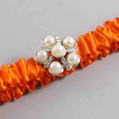Tangerine Satin Wedding Garter / Solid Orange Wedding Garters / Wedding Garter / Custom Wedding Garter / Bridal Garter / Prom Garter / Linda Joyce Couture / Personalized Garter / Personalized Wedding Garter / Personalized Prom Garter