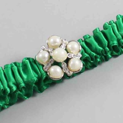 Emerald Green Satin Wedding Garter / Solid Green Wedding Garters / Wedding Garter / Custom Wedding Garter / Bridal Garter / Prom Garter / Linda Joyce Couture / Personalized Garter / Personalized Wedding Garter / Personalized Prom Garter