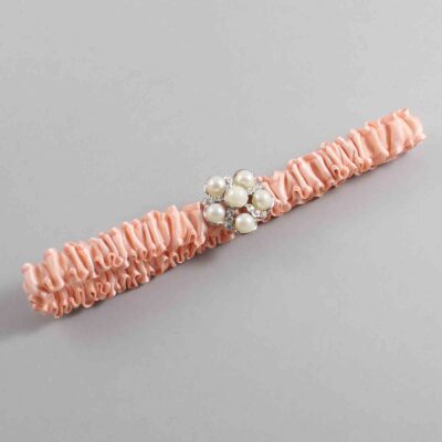 Petal Peach Satin Wedding Garter / Solid Orange Wedding Garters / Wedding Garter / Custom Wedding Garter / Bridal Garter / Prom Garter / Linda Joyce Couture / Personalized Garter / Personalized Wedding Garter / Personalized Prom Garter