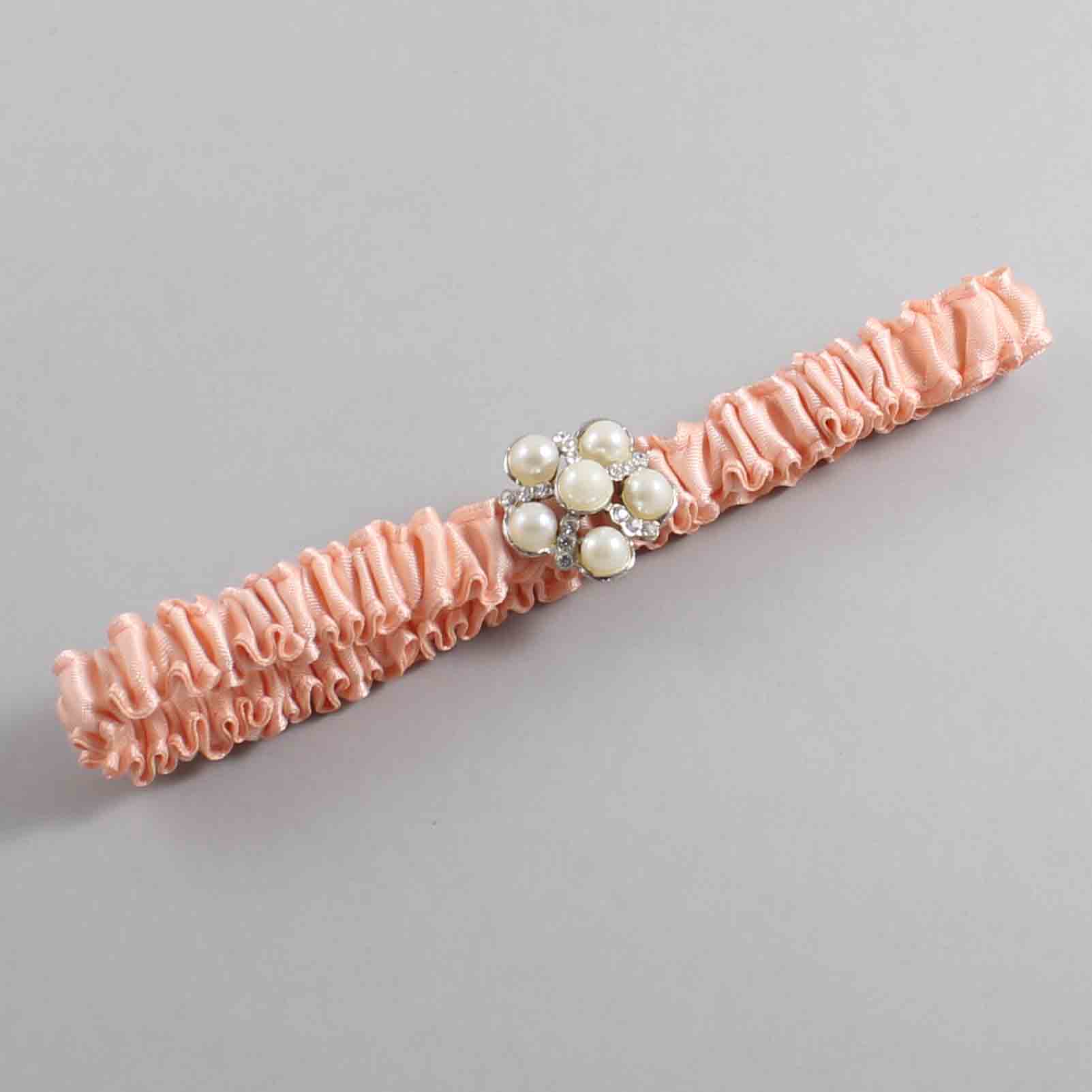 Petal Peach Satin Wedding Garter / Solid Orange Wedding Garters / Wedding Garter / Custom Wedding Garter / Bridal Garter / Prom Garter / Linda Joyce Couture / Personalized Garter / Personalized Wedding Garter / Personalized Prom Garter