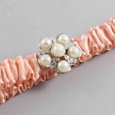 Petal Peach Satin Wedding Garter / Solid Orange Wedding Garters / Wedding Garter / Custom Wedding Garter / Bridal Garter / Prom Garter / Linda Joyce Couture / Personalized Garter / Personalized Wedding Garter / Personalized Prom Garter