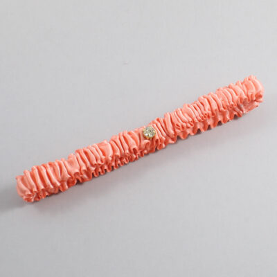 Salmon Satin Wedding Garter / Solid Orange Wedding Garters / Wedding Garter / Custom Wedding Garter / Bridal Garter / Prom Garter / Linda Joyce Couture / Personalized Garter / Personalized Wedding Garter / Personalized Prom Garter