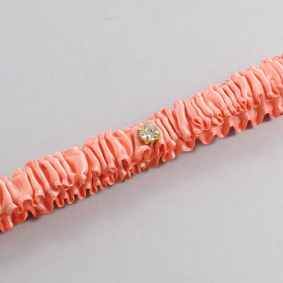 Salmon Satin Wedding Garter / Solid Orange Wedding Garters / Wedding Garter / Custom Wedding Garter / Bridal Garter / Prom Garter / Linda Joyce Couture / Personalized Garter / Personalized Wedding Garter / Personalized Prom Garter