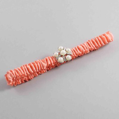 Salmon Satin Wedding Garter / Solid Orange Wedding Garters / Wedding Garter / Custom Wedding Garter / Bridal Garter / Prom Garter / Linda Joyce Couture / Personalized Garter / Personalized Wedding Garter / Personalized Prom Garter