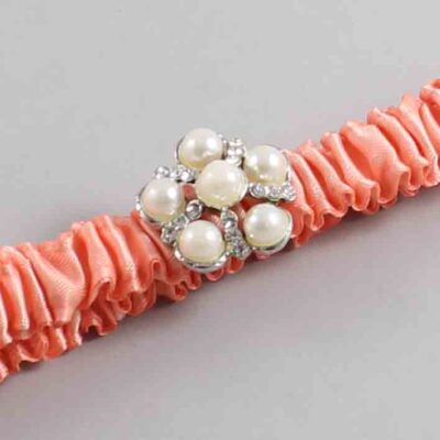 Salmon Satin Wedding Garter / Solid Orange Wedding Garters / Wedding Garter / Custom Wedding Garter / Bridal Garter / Prom Garter / Linda Joyce Couture / Personalized Garter / Personalized Wedding Garter / Personalized Prom Garter