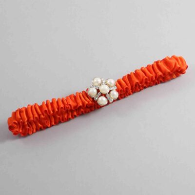 Torrid Orange Satin Wedding Garter / Solid Orange Wedding Garters / Wedding Garter / Custom Wedding Garter / Bridal Garter / Prom Garter / Linda Joyce Couture / Personalized Garter / Personalized Wedding Garter / Personalized Prom Garter