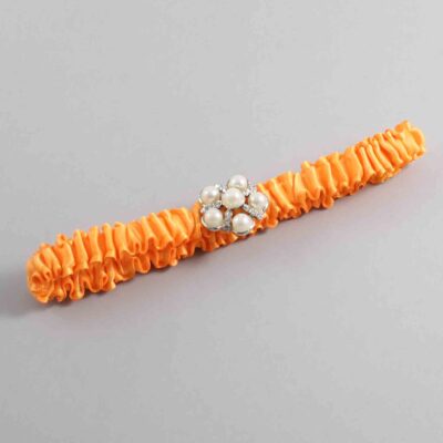 Curry Satin Wedding Garter / Solid Orange Wedding Garters / Wedding Garter / Custom Wedding Garter / Bridal Garter / Prom Garter / Linda Joyce Couture / Personalized Garter / Personalized Wedding Garter / Personalized Prom Garter