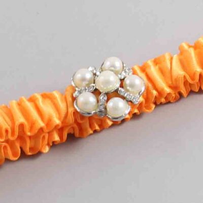 Curry Satin Wedding Garter / Solid Orange Wedding Garters / Wedding Garter / Custom Wedding Garter / Bridal Garter / Prom Garter / Linda Joyce Couture / Personalized Garter / Personalized Wedding Garter / Personalized Prom Garter