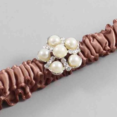 Pecan Brown Satin Wedding Garter / Solid Brown Wedding Garters / Wedding Garter / Custom Wedding Garter / Bridal Garter / Prom Garter / Linda Joyce Couture / Personalized Garter / Personalized Wedding Garter / Personalized Prom Garter