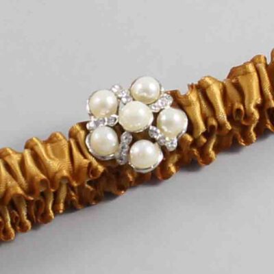 Topaz Satin Wedding Garter / Solid Gold Wedding Garters / Wedding Garter / Custom Wedding Garter / Bridal Garter / Prom Garter / Linda Joyce Couture / Personalized Garter / Personalized Wedding Garter / Personalized Prom Garter
