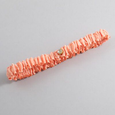 Peach Satin Wedding Garter / Solid Orange Wedding Garters / Wedding Garter / Custom Wedding Garter / Bridal Garter / Prom Garter / Linda Joyce Couture / Personalized Garter / Personalized Wedding Garter / Personalized Prom Garter