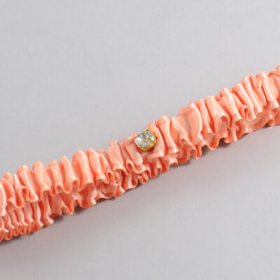 Peach Satin Wedding Garter / Solid Orange Wedding Garters / Wedding Garter / Custom Wedding Garter / Bridal Garter / Prom Garter / Linda Joyce Couture / Personalized Garter / Personalized Wedding Garter / Personalized Prom Garter