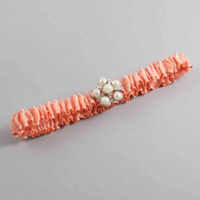 Peach Satin Wedding Garter / Solid Orange Wedding Garters / Wedding Garter / Custom Wedding Garter / Bridal Garter / Prom Garter / Linda Joyce Couture / Personalized Garter / Personalized Wedding Garter / Personalized Prom Garter