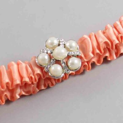 Peach Satin Wedding Garter / Solid Orange Wedding Garters / Wedding Garter / Custom Wedding Garter / Bridal Garter / Prom Garter / Linda Joyce Couture / Personalized Garter / Personalized Wedding Garter / Personalized Prom Garter