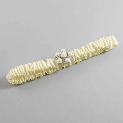 Cosmic Latte Satin Wedding Garter / Solid Ivory Wedding Garters / Wedding Garter / Custom Wedding Garter / Bridal Garter / Prom Garter / Linda Joyce Couture / Personalized Garter / Personalized Wedding Garter / Personalized Prom Garter
