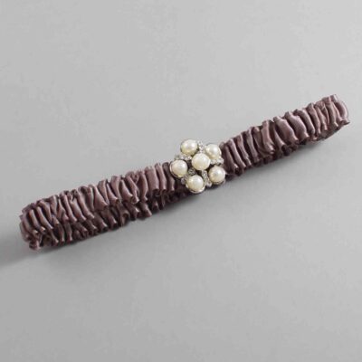 Ginger Snap Satin Wedding Garter / Solid Brown Wedding Garters / Wedding Garter / Custom Wedding Garter / Bridal Garter / Prom Garter / Linda Joyce Couture / Personalized Garter / Personalized Wedding Garter / Personalized Prom Garter