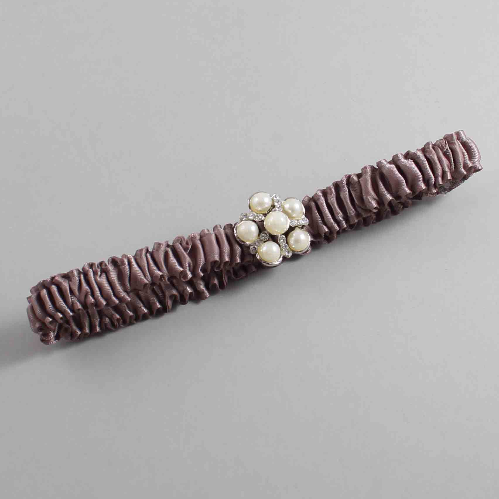 Ginger Snap Satin Wedding Garter / Solid Brown Wedding Garters / Wedding Garter / Custom Wedding Garter / Bridal Garter / Prom Garter / Linda Joyce Couture / Personalized Garter / Personalized Wedding Garter / Personalized Prom Garter