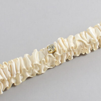 Beige Satin Wedding Garter / Solid Ivory Wedding Garters / Wedding Garter / Custom Wedding Garter / Bridal Garter / Prom Garter / Linda Joyce Couture / Personalized Garter / Personalized Wedding Garter / Personalized Prom Garter