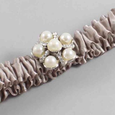 Taupe Satin Wedding Garter / Solid Brown Wedding Garters / Wedding Garter / Custom Wedding Garter / Bridal Garter / Prom Garter / Linda Joyce Couture / Personalized Garter / Personalized Wedding Garter / Personalized Prom Garter
