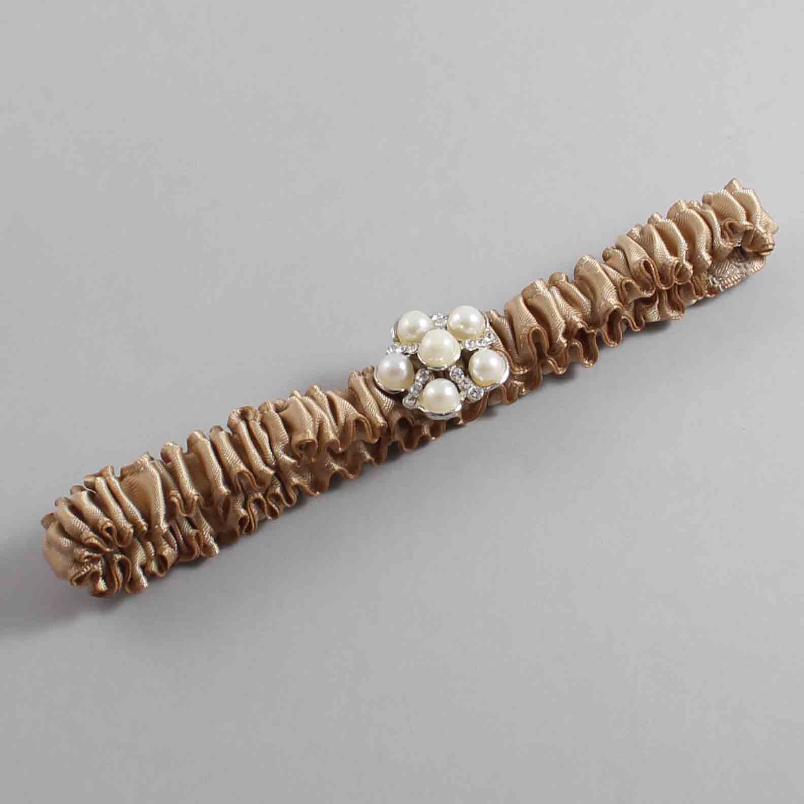 Desert Sand Satin Wedding Garter / Solid Brown Wedding Garters / Wedding Garter / Custom Wedding Garter / Bridal Garter / Prom Garter / Linda Joyce Couture / Personalized Garter / Personalized Wedding Garter / Personalized Prom Garter