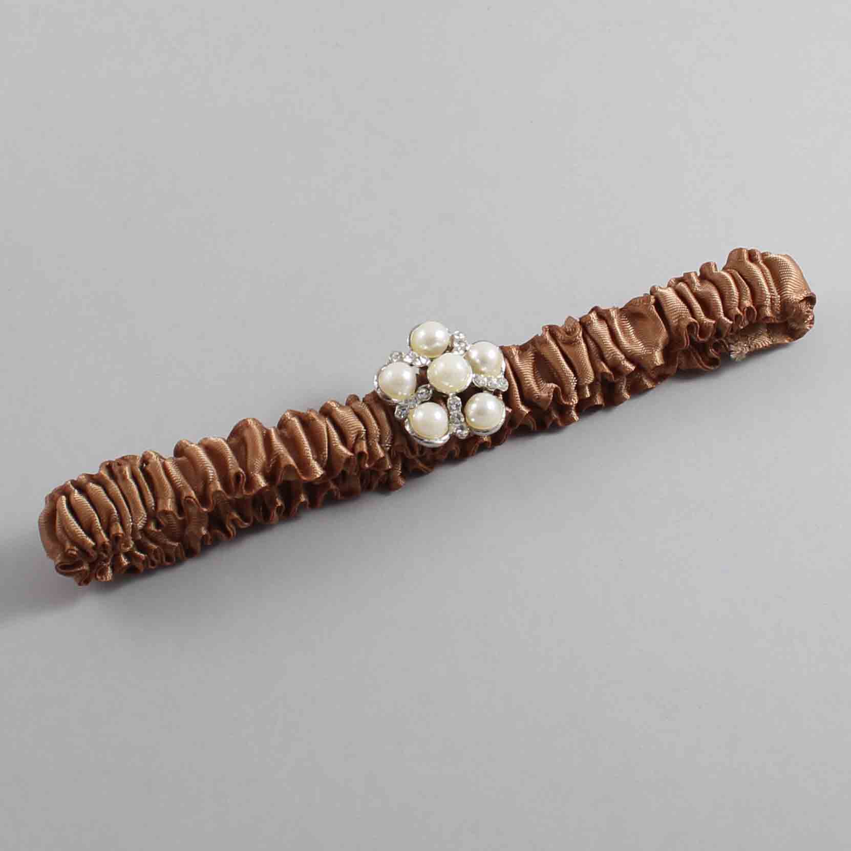 Chipmunk Satin Wedding Garter / Solid Brown Wedding Garters / Wedding Garter / Custom Wedding Garter / Bridal Garter / Prom Garter / Linda Joyce Couture / Personalized Garter / Personalized Wedding Garter / Personalized Prom Garter