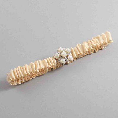 Cream Satin Wedding Garter / Solid Ivory Wedding Garters / Wedding Garter / Custom Wedding Garter / Bridal Garter / Prom Garter / Linda Joyce Couture / Personalized Garter / Personalized Wedding Garter / Personalized Prom Garter
