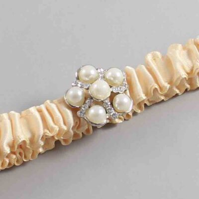 Cream Satin Wedding Garter / Solid Ivory Wedding Garters / Wedding Garter / Custom Wedding Garter / Bridal Garter / Prom Garter / Linda Joyce Couture / Personalized Garter / Personalized Wedding Garter / Personalized Prom Garter