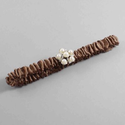 Sable Satin Wedding Garter / Solid Brown Wedding Garters / Wedding Garter / Custom Wedding Garter / Bridal Garter / Prom Garter / Linda Joyce Couture / Personalized Garter / Personalized Wedding Garter / Personalized Prom Garter