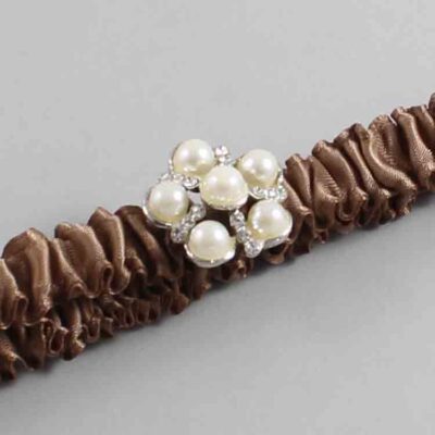 Sable Satin Wedding Garter / Solid Brown Wedding Garters / Wedding Garter / Custom Wedding Garter / Bridal Garter / Prom Garter / Linda Joyce Couture / Personalized Garter / Personalized Wedding Garter / Personalized Prom Garter