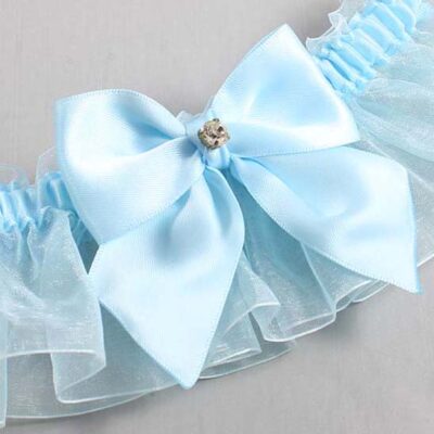 Alice Blue and Light-Blue Organza Wedding Garter / Solid Blue Wedding Garters / Wedding Garter / Custom Wedding Garter / Bridal Garter / Prom Garter / Linda Joyce Couture / Personalized Garter / Personalized Wedding Garter / Personalized Prom Garter