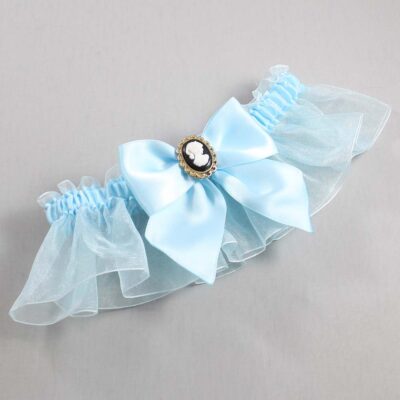 Alice Blue and Light-Blue Organza Wedding Garter / Solid Blue Wedding Garters / Wedding Garter / Custom Wedding Garter / Bridal Garter / Prom Garter / Linda Joyce Couture / Personalized Garter / Personalized Wedding Garter / Personalized Prom Garter