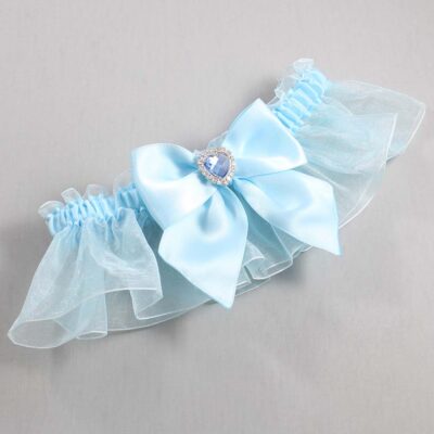 Alice Blue and Light-Blue Organza Wedding Garter / Solid Blue Wedding Garters / Wedding Garter / Custom Wedding Garter / Bridal Garter / Prom Garter / Linda Joyce Couture / Personalized Garter / Personalized Wedding Garter / Personalized Prom Garter